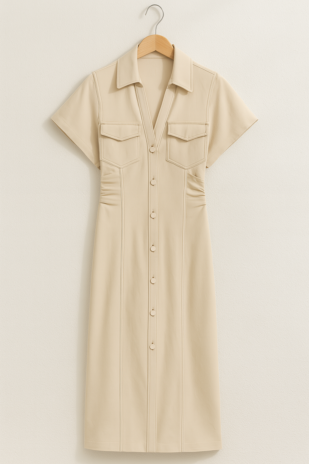 Livia Damen Midi-Hemdkleid - Retro Chic, Perfekt für Jeden Anlass