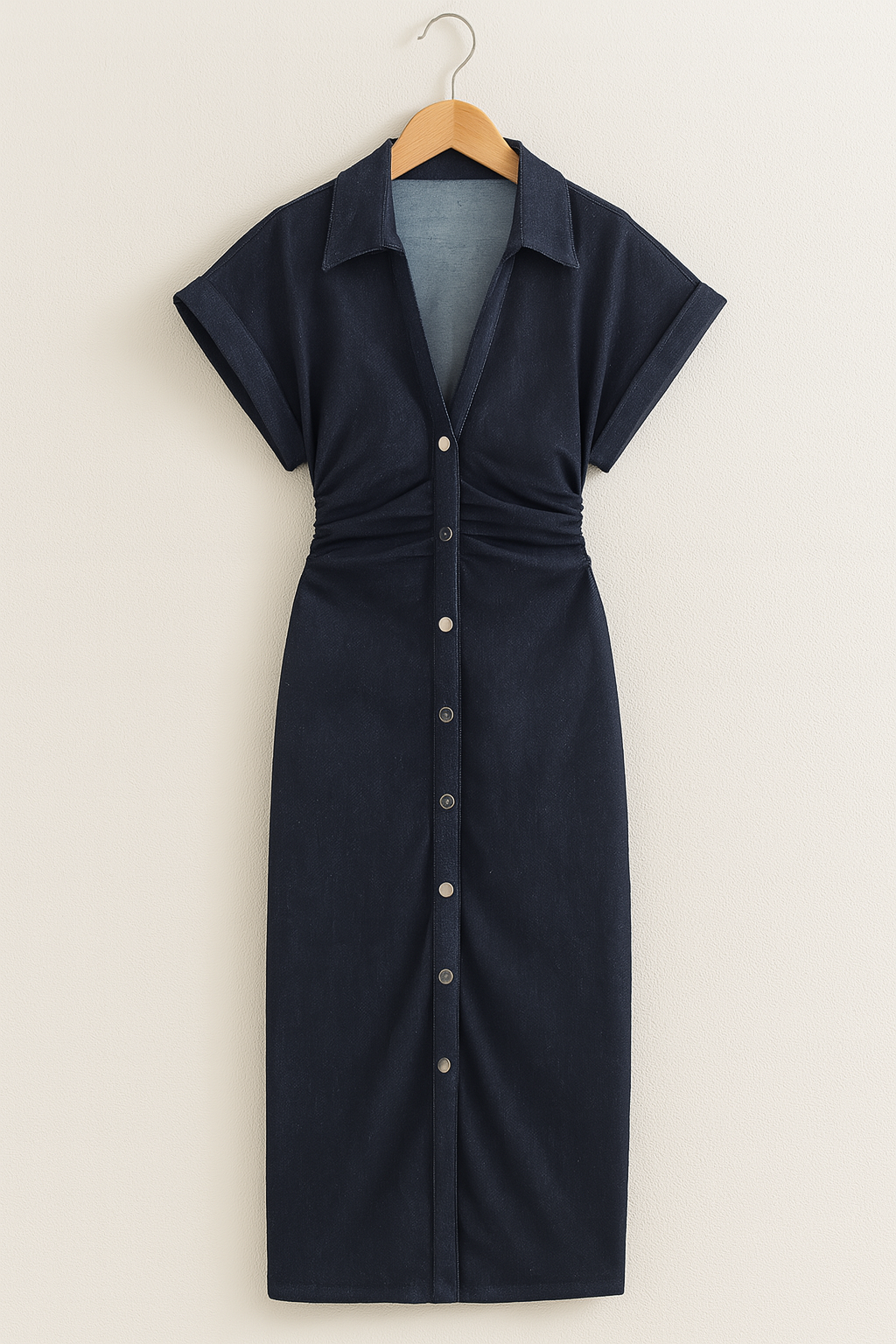 Livia Damen Midi-Hemdkleid - Retro Chic, Perfekt für Jeden Anlass